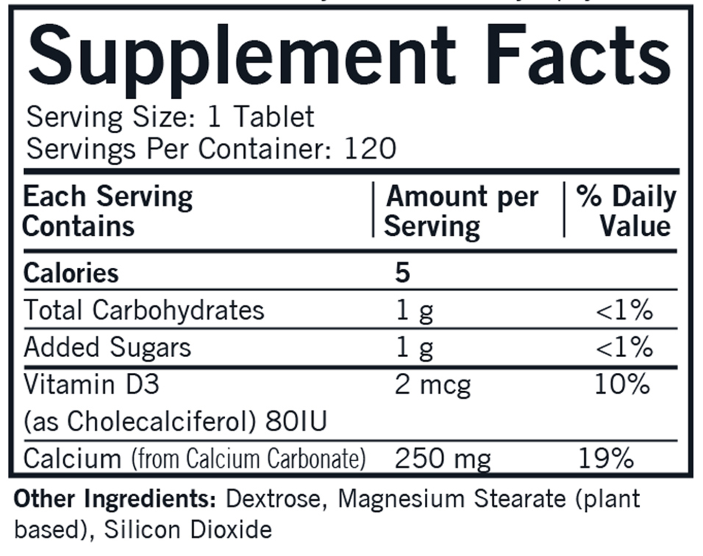 Chewable Calcium 250 mg 120 ct