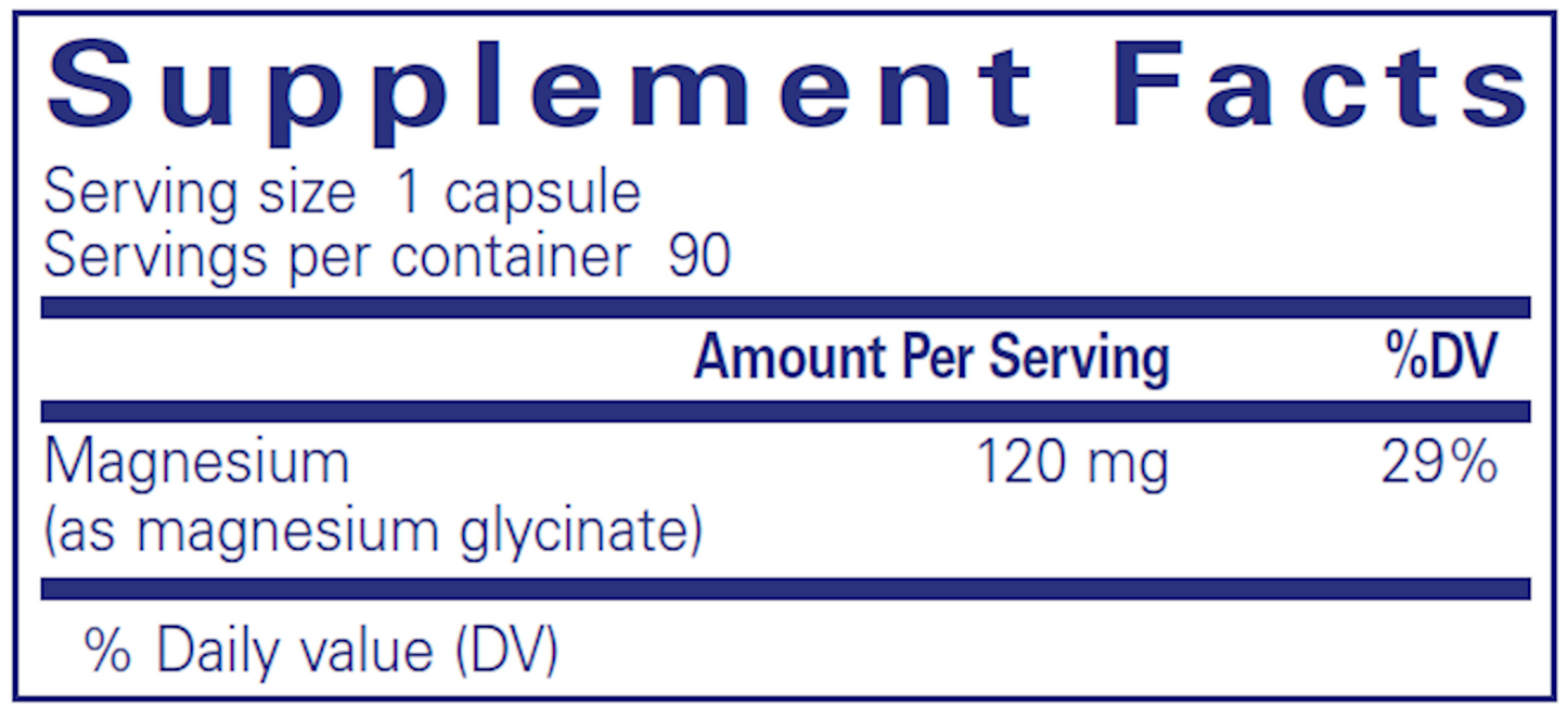 Magnesium (glycinate) 120 mg 90 vcaps