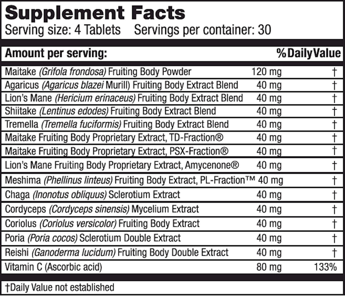 Mushroom Emperors 120 vegtabs