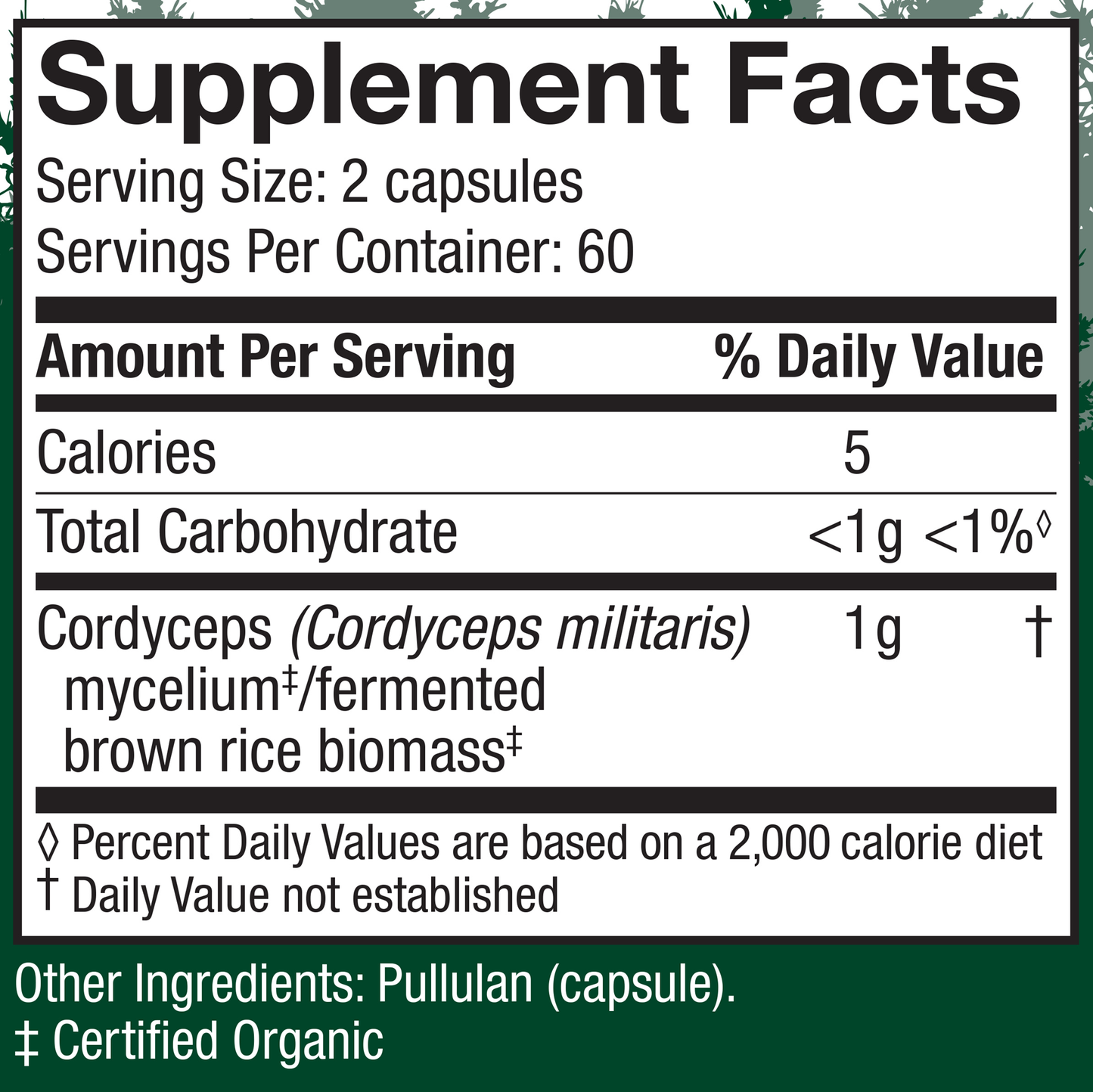 Cordyceps capsules 120 vegcaps
