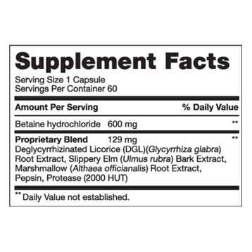Gut Restore w Betaine & HCL 60 caps