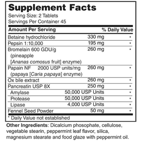 Digestive Enzymes with Betaine (10315)