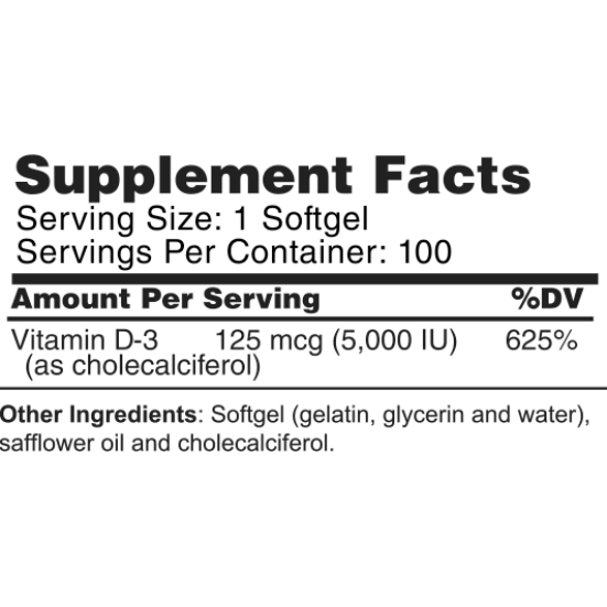 Vitamin D3 5000 IU (10252)