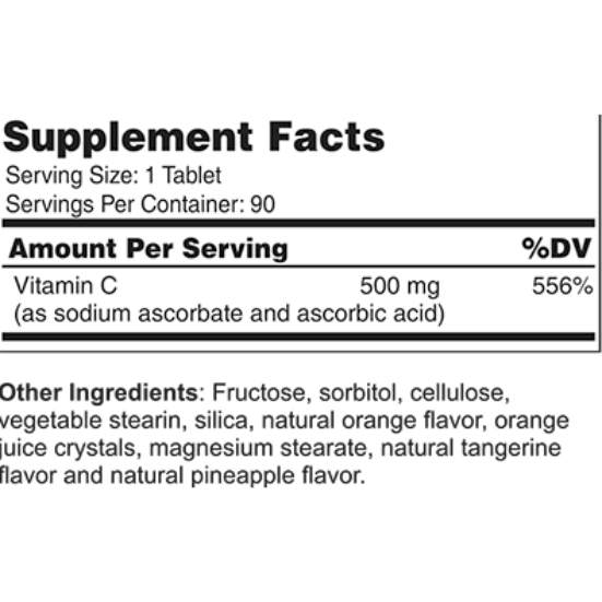 Vitamin C 500 mg Orange Chewable (10156)