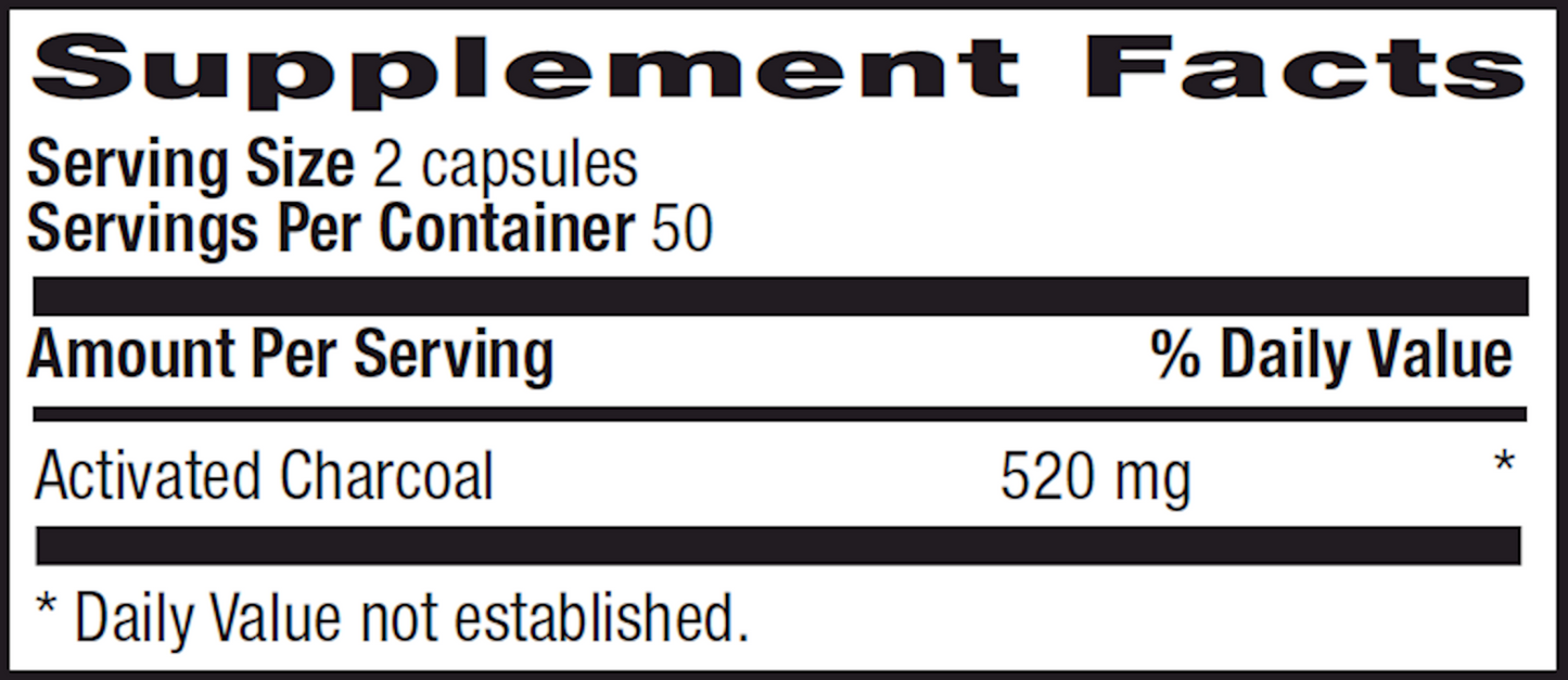 Activated Charcoal 260 mg 100 caps