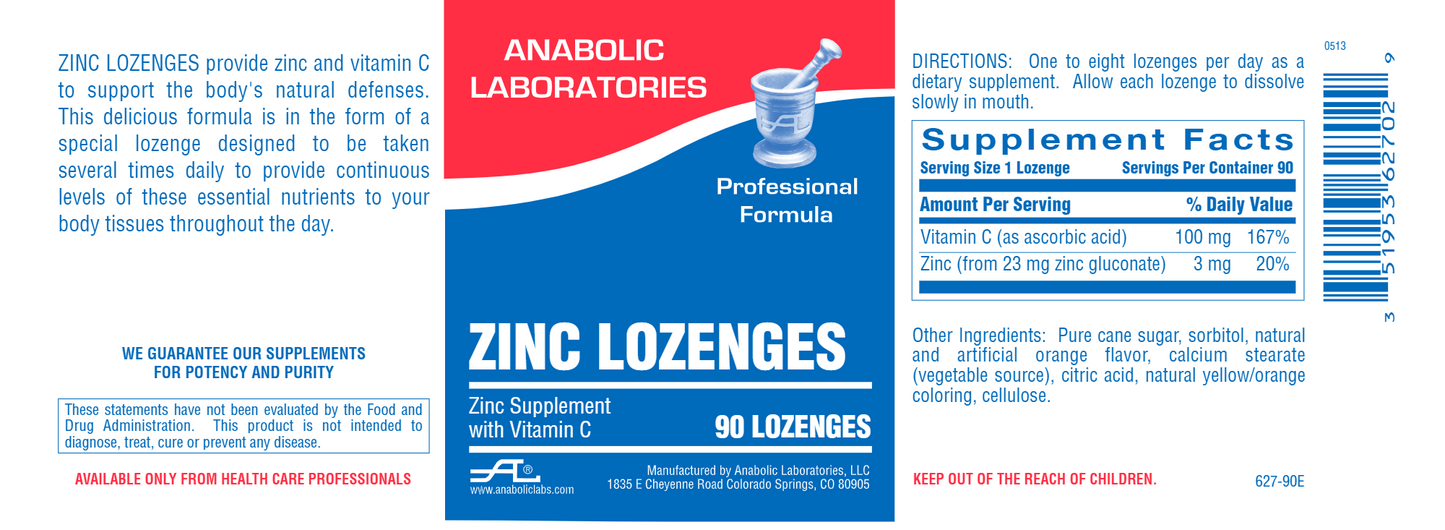 Zinc Lozenges Orange 90 lozenges