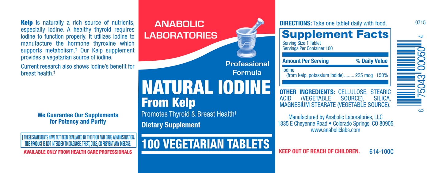 Iodine from Kelp 100 vegtabs