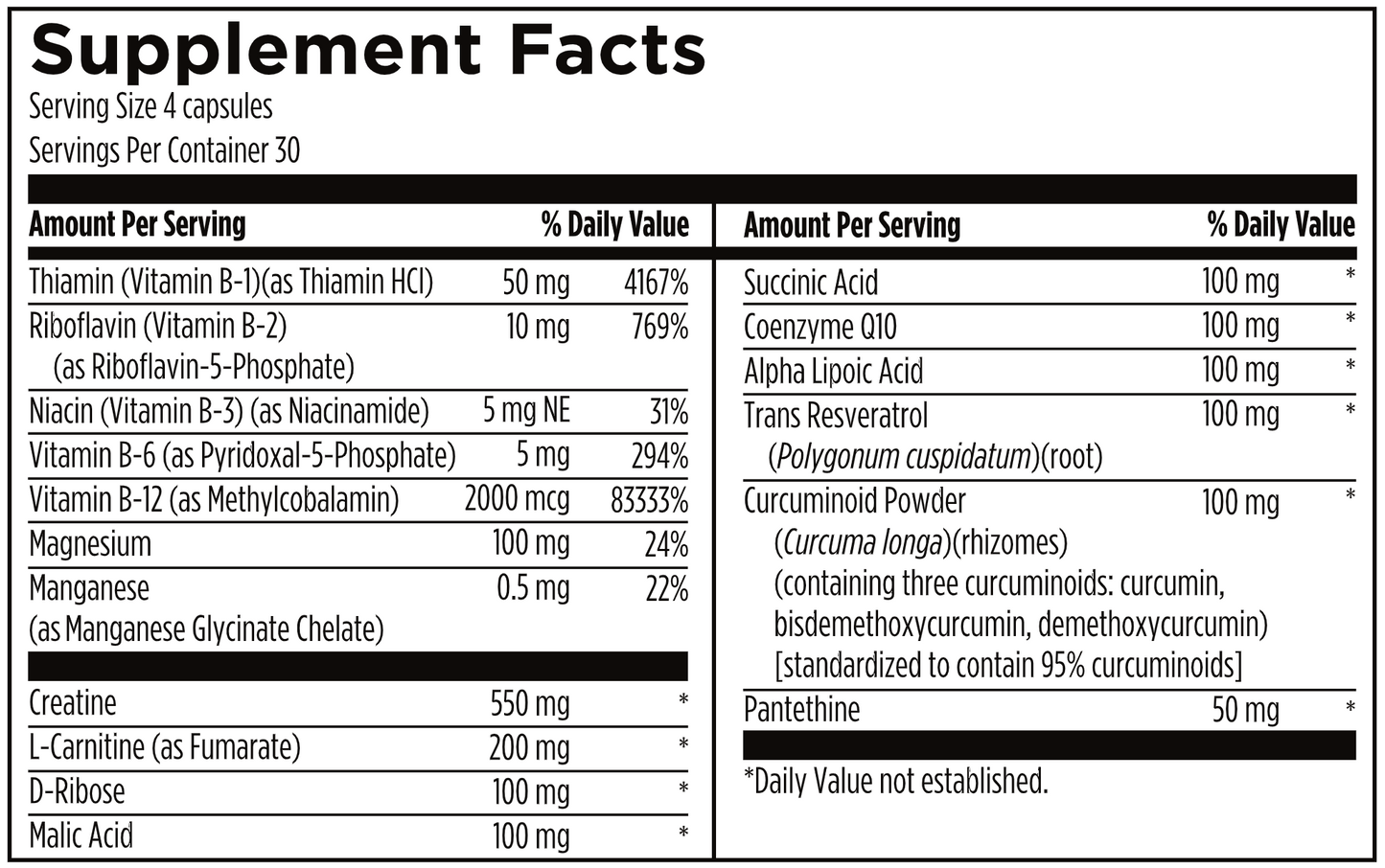 Mito NRG Complex 120 vegcaps