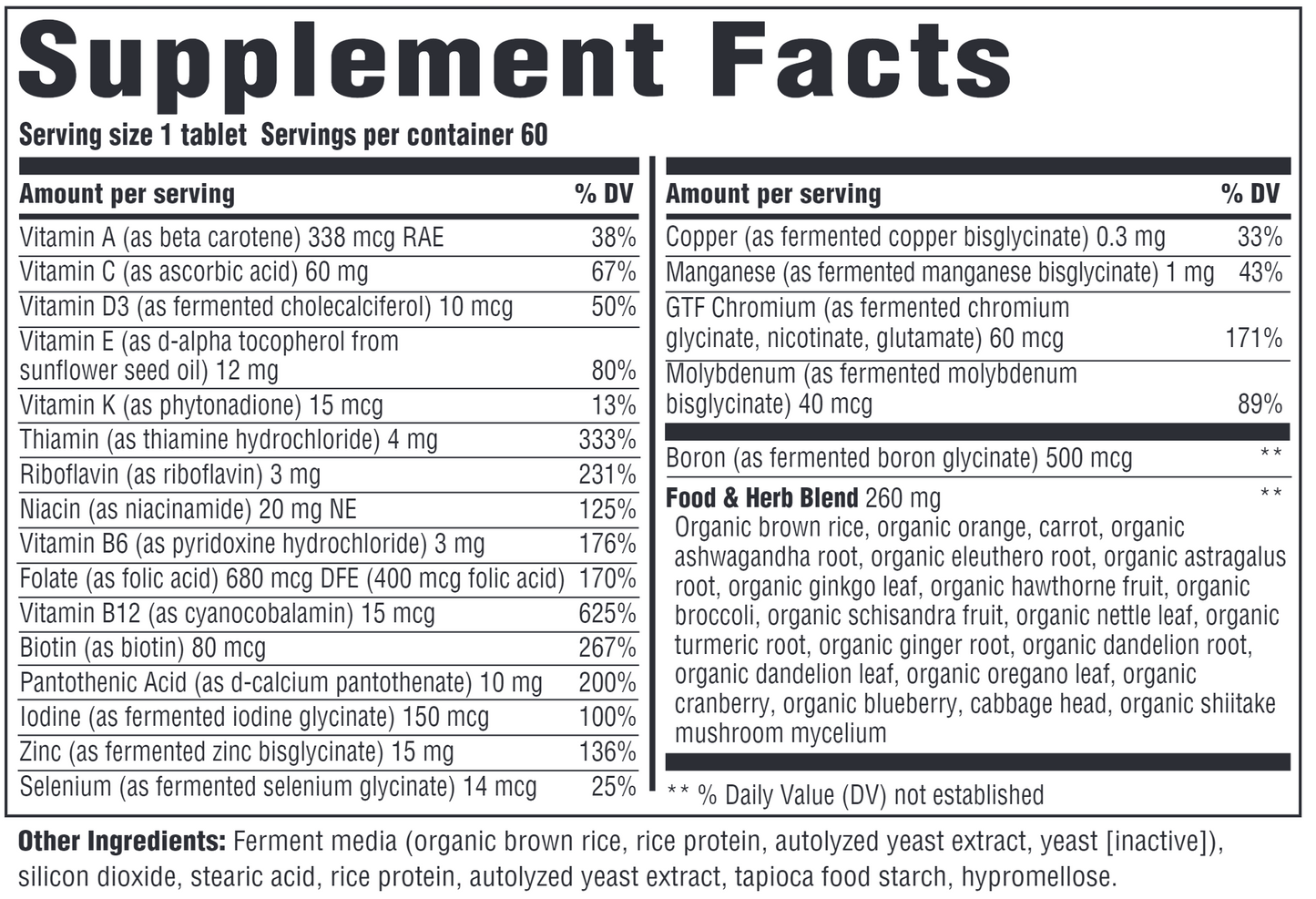 Men Over 40 One Daily Iron Free 60 tabs