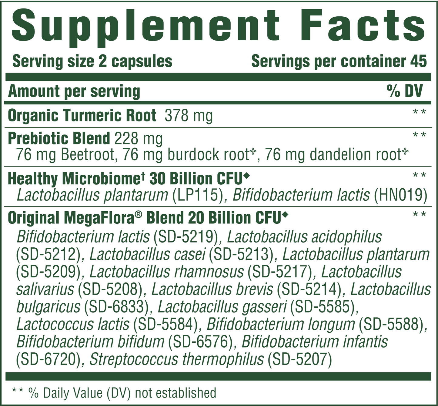 MegaFlora® Probiotic with Turmeric 90 Caps