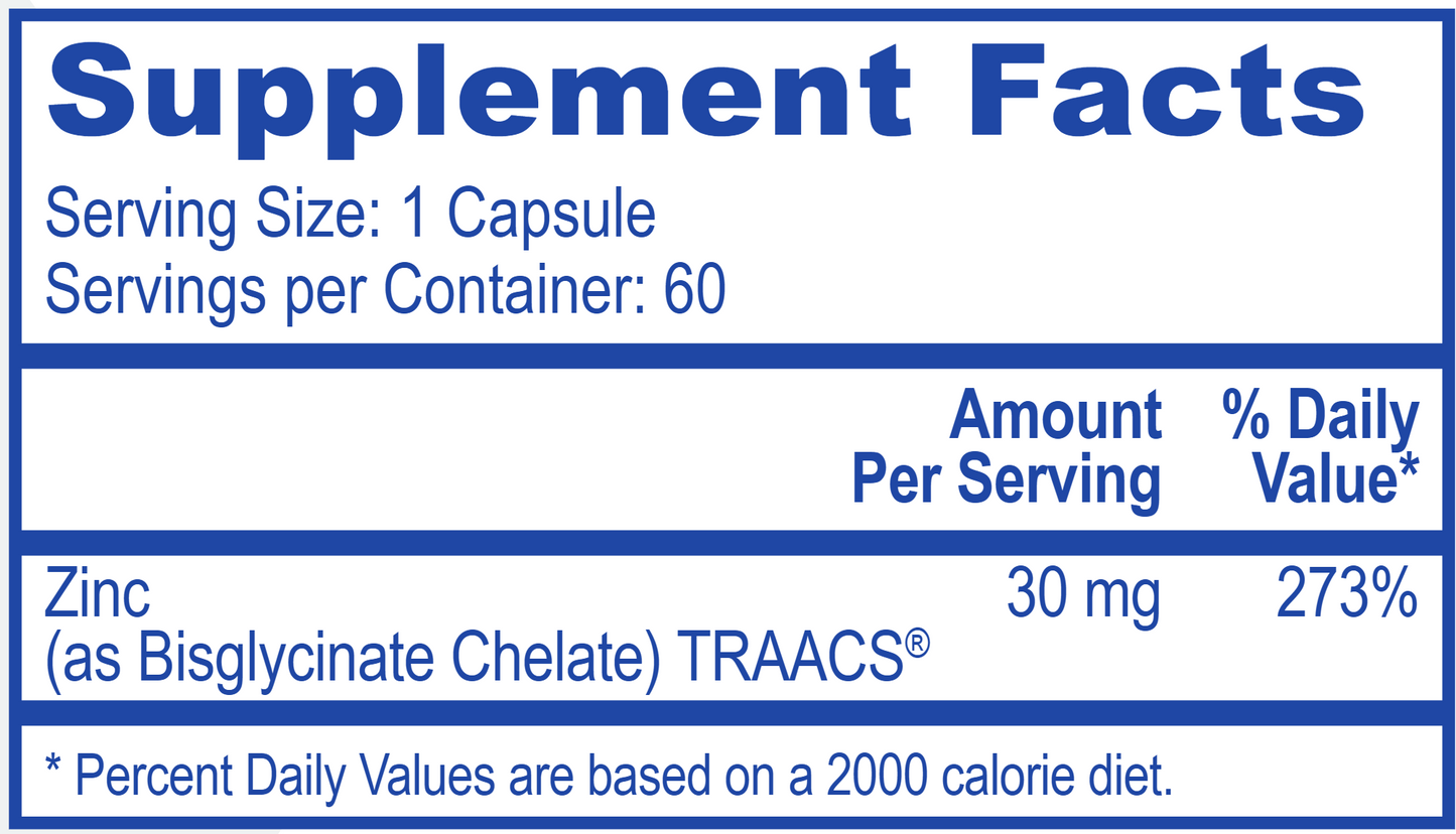 Zinc 30 mg 60 vegcaps