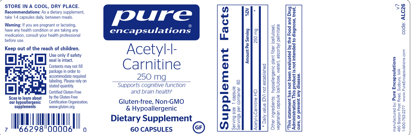 Acetyl-L-Carnitine 250 mg 60 vcaps