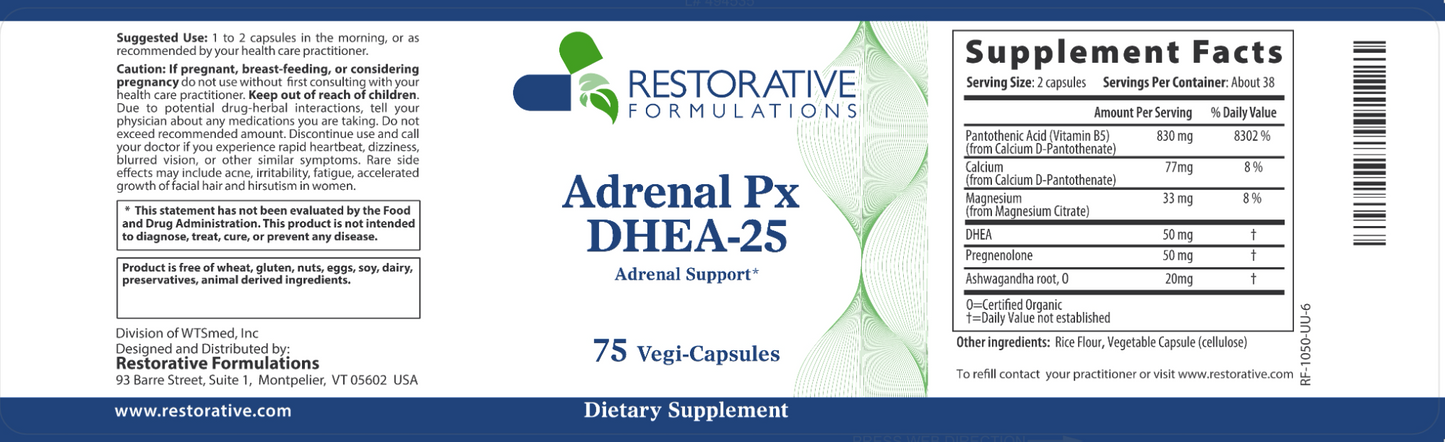 Adrenal Px DHEA-25 75 vegi caps
