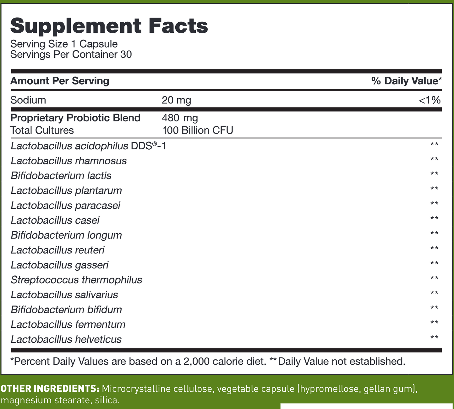 Probiotic Capsules 100 Billion 30 caps
