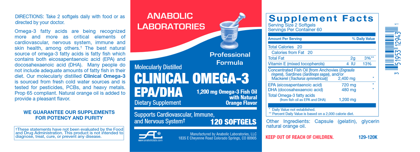 Clinical Omega-3 EPA/DHA 120 softgels
