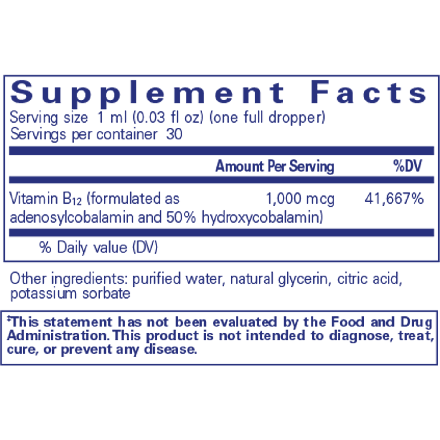 Adenosyl/Hydroxy B12 liquid 1 fl oz