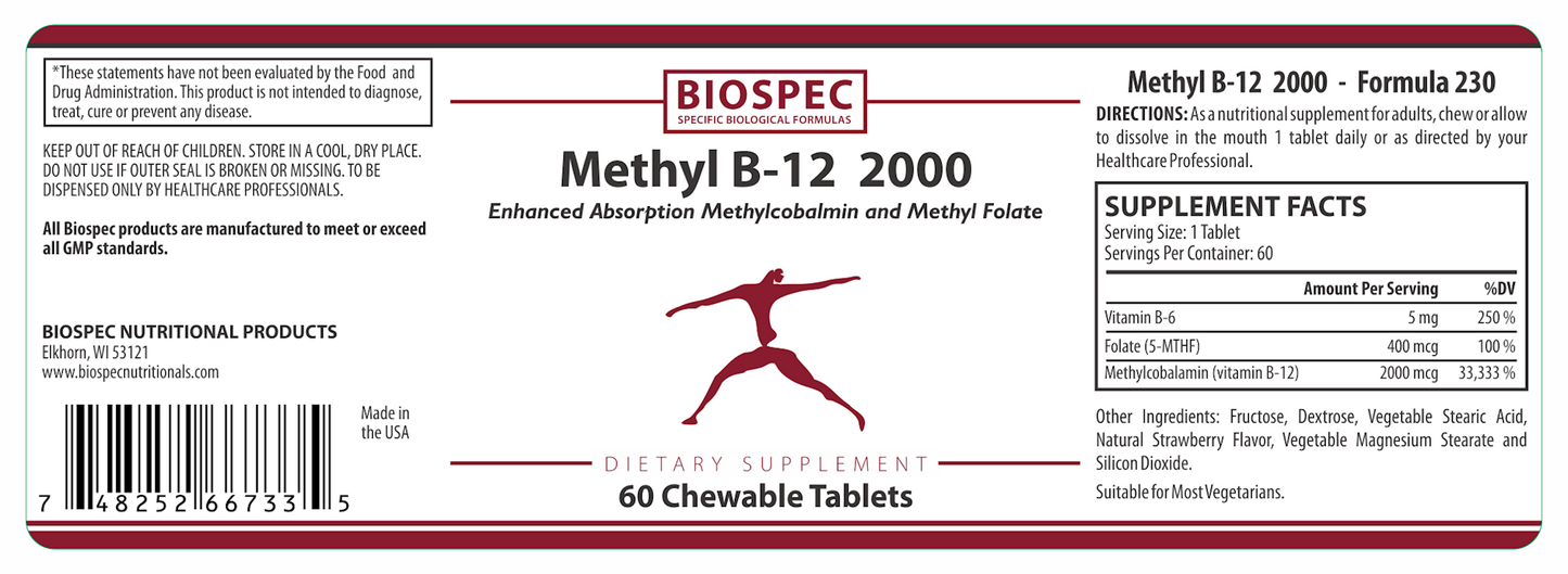 Methyl B-12 2000 60 tabs