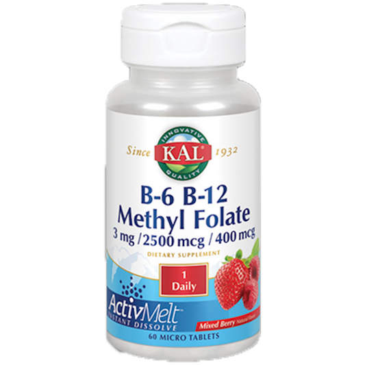 B6 B12 Methyl Folate ActivMelt Berry 60 vegtabs