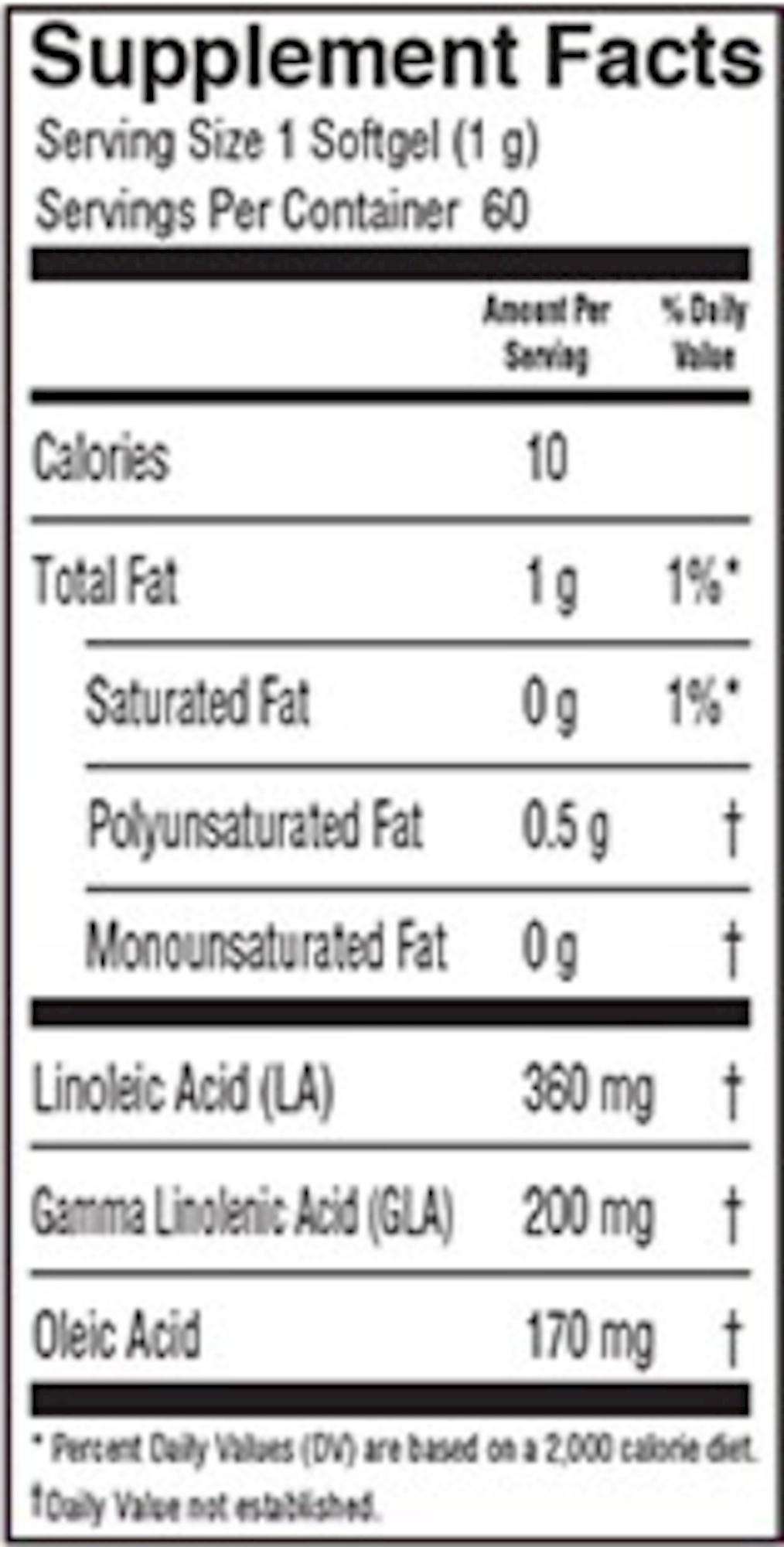 Borage Oil 1000 mg 60 gels