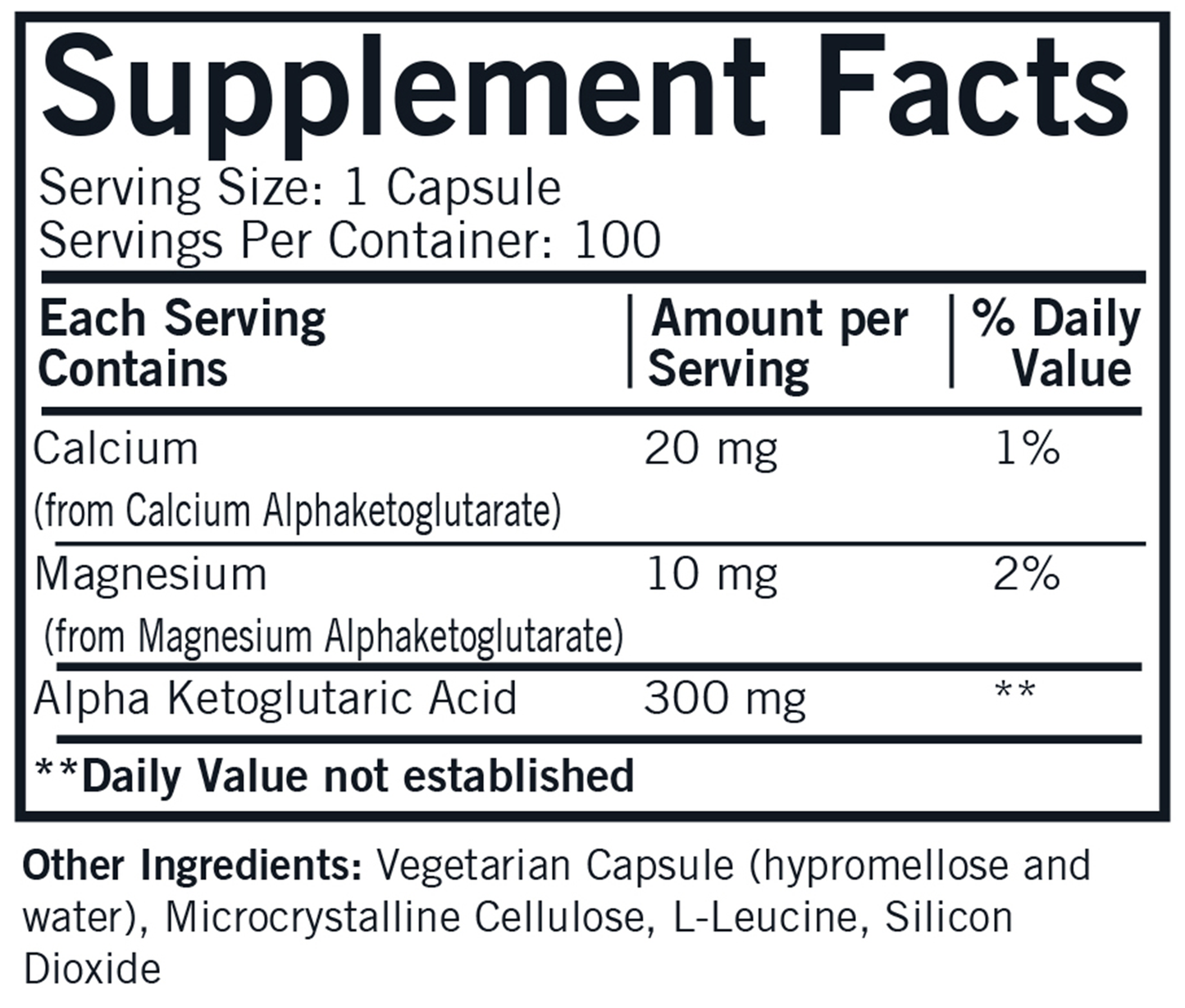 Alpha Ketoglutaric Acid 100 caps