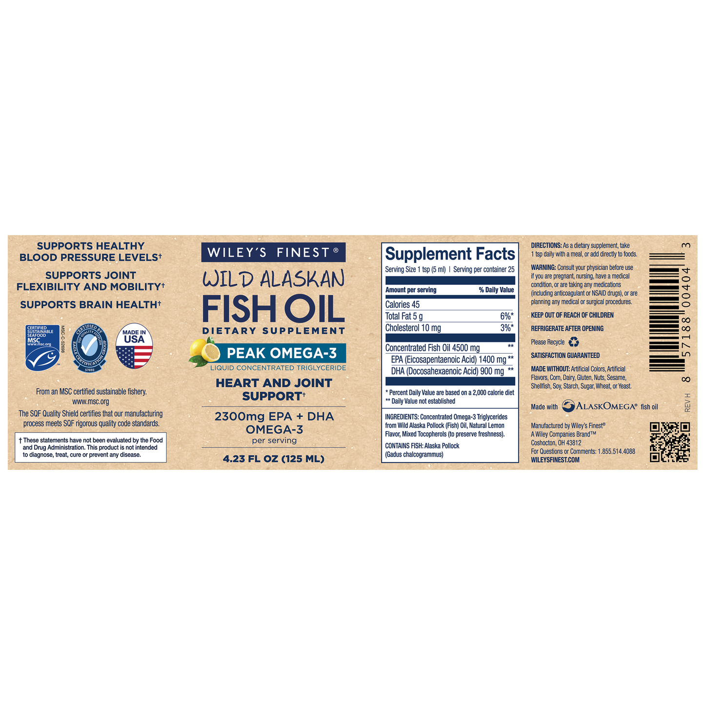 Wild Alaskan Peak Fish Oil 4.23 fl oz