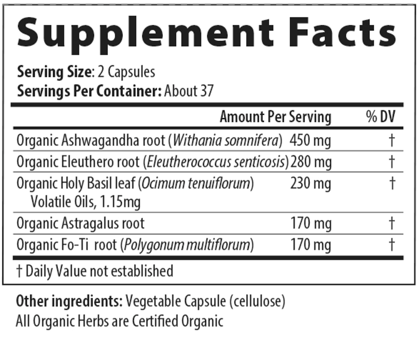 Adaptogen 75 vegi caps