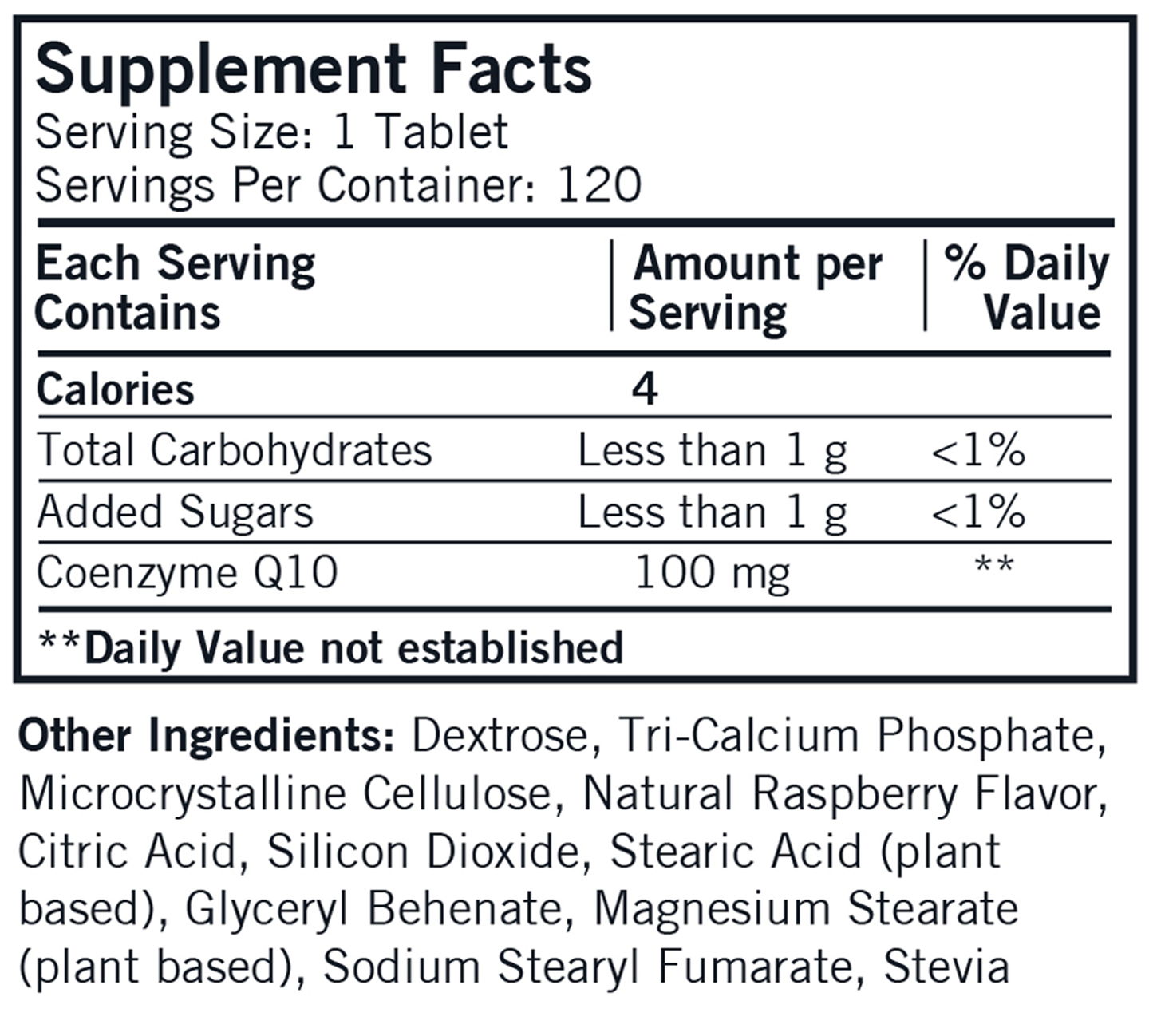 Coenzyme Q10 100 mg tablets 120 ct