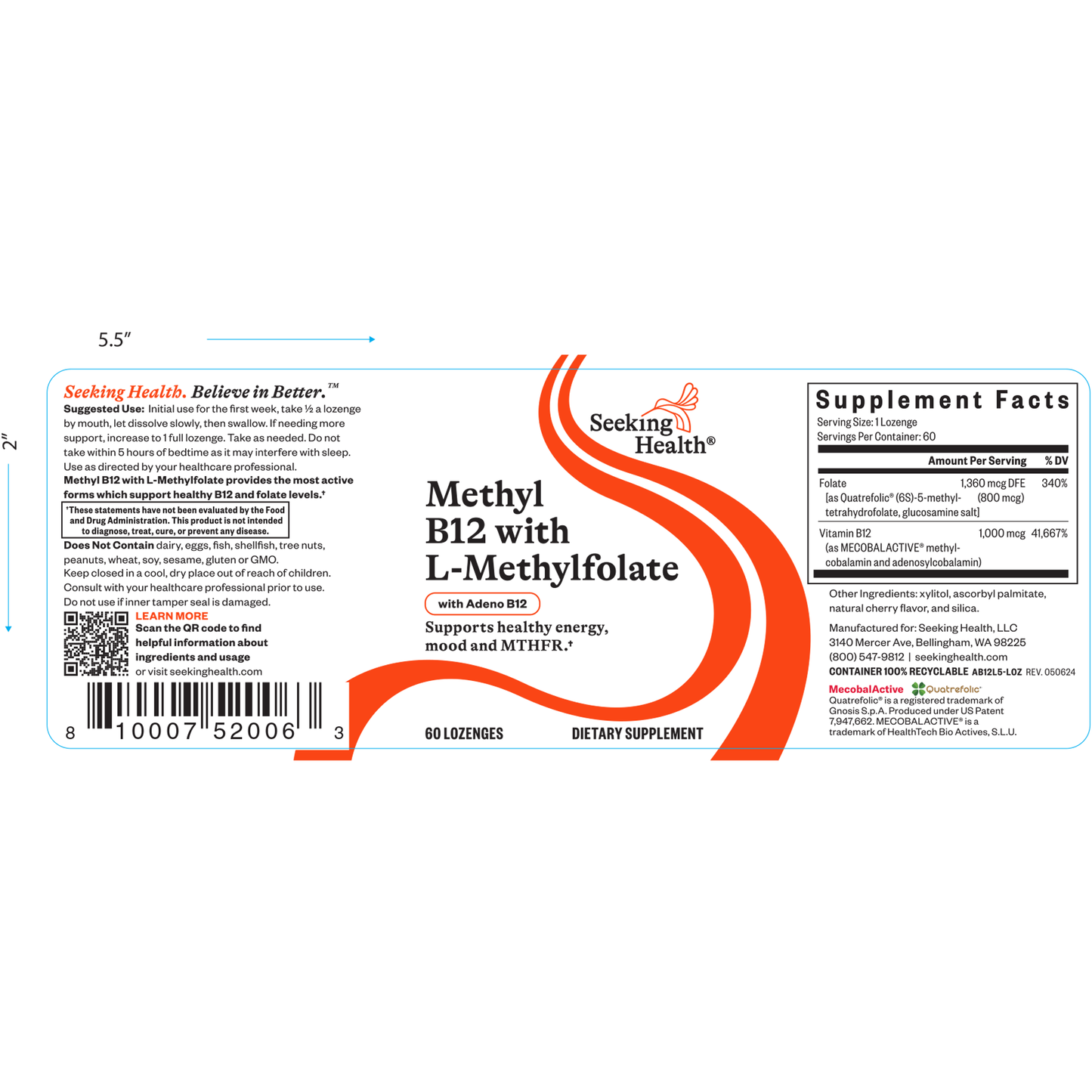 Methyl B12 with L-Methylfolate 60 loz