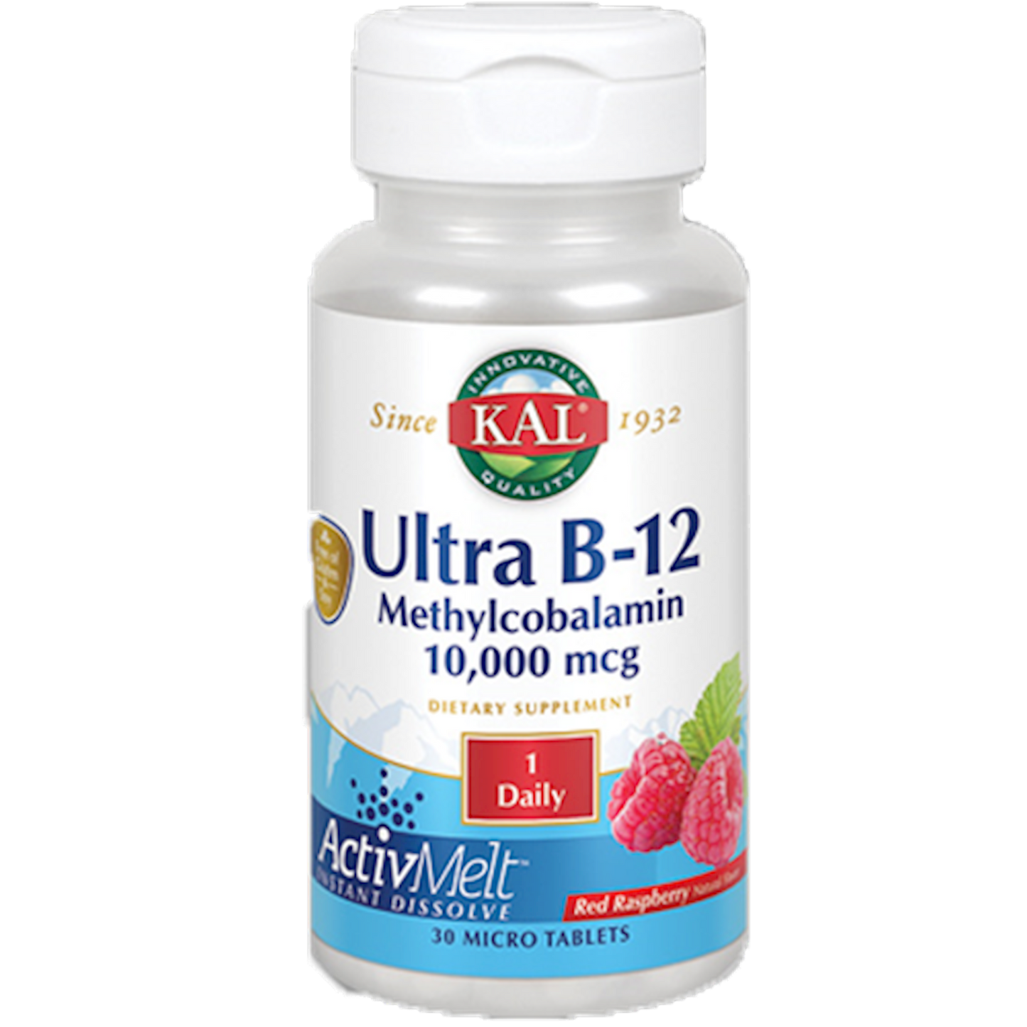 Ultra B-12 10,000 mcg Methyl Raspberry 30 tabs