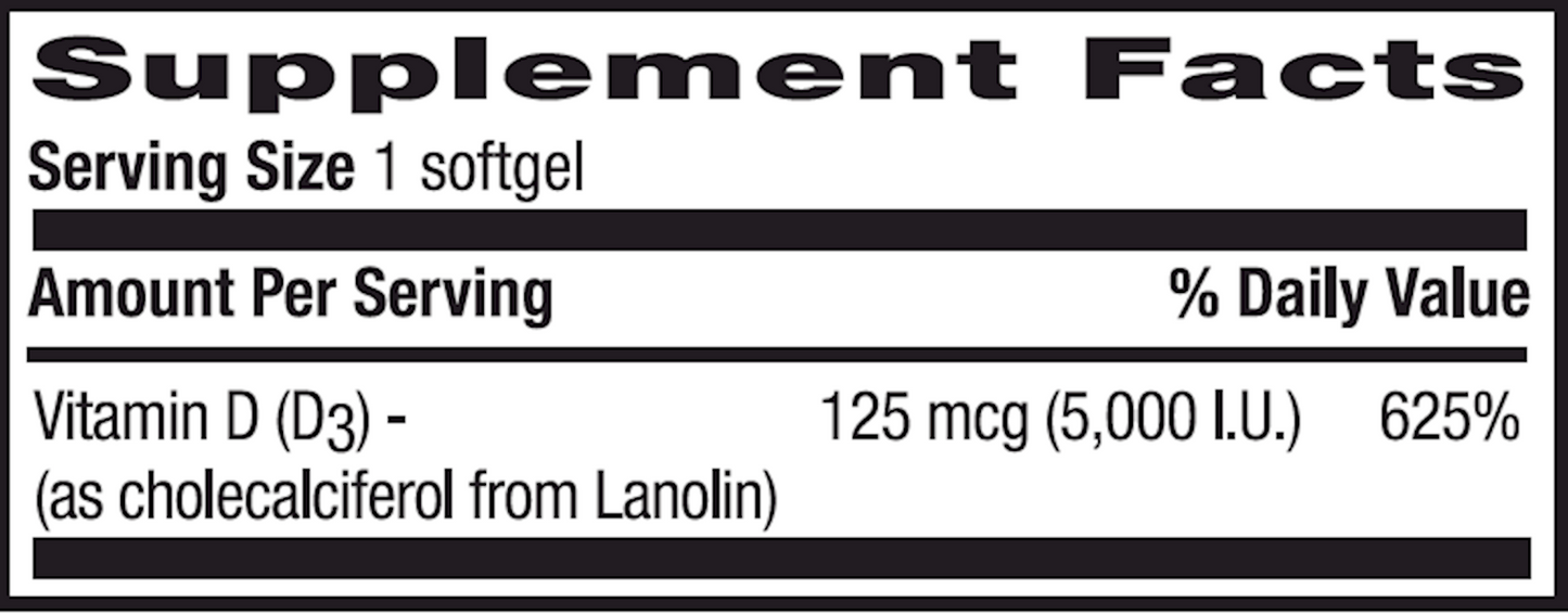 Vitamin D3 5000 IU 200 gels