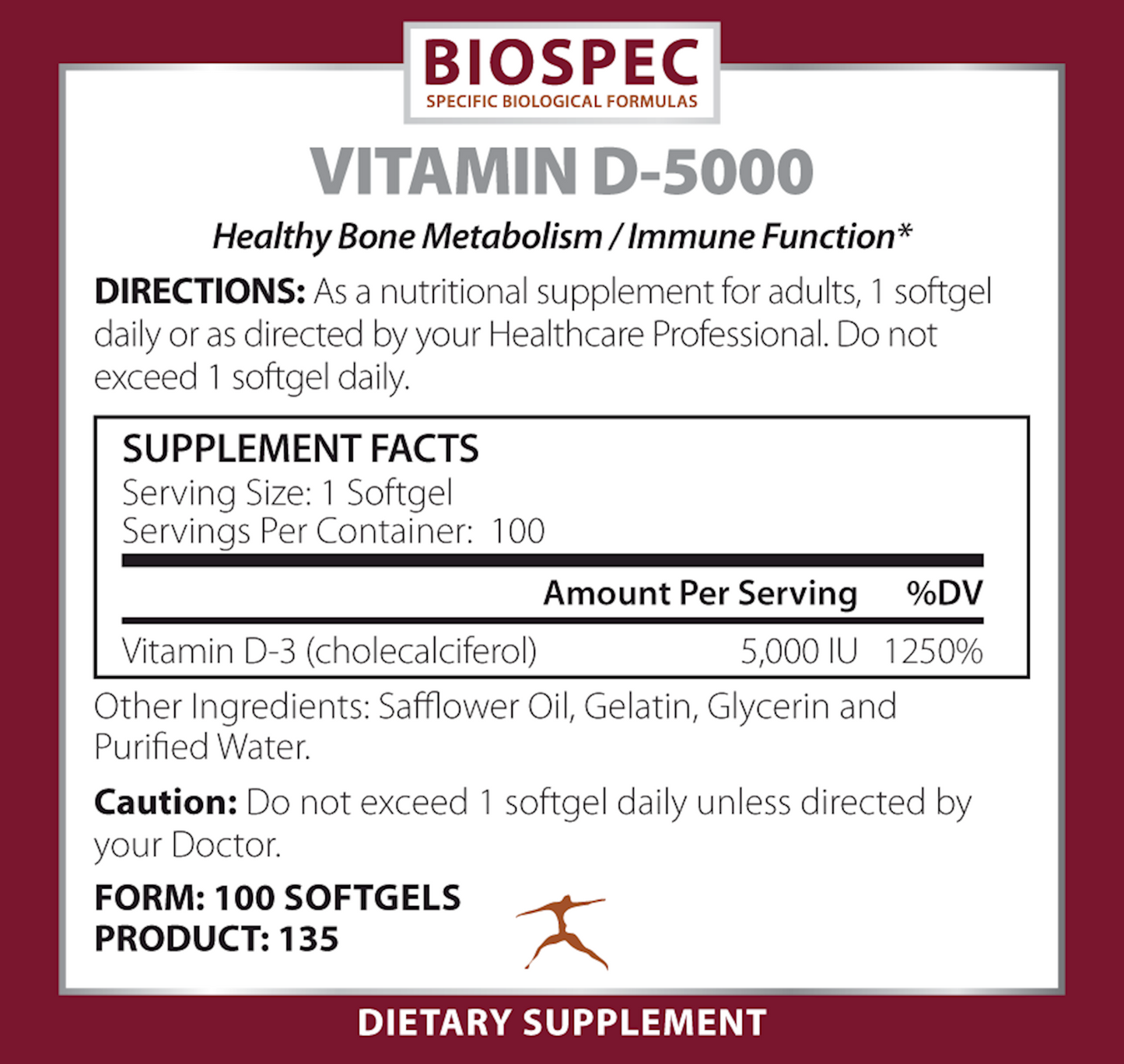 Vitamin D3 5000 100 gels