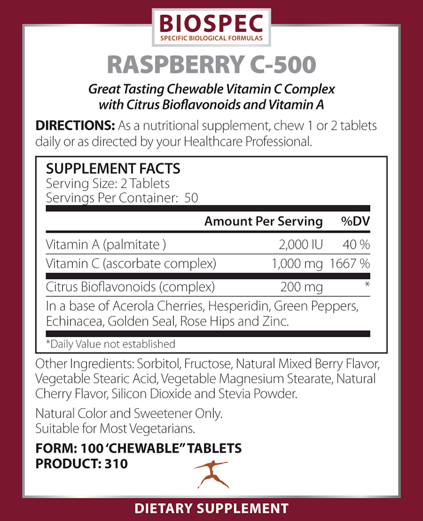 Raspberry C-500 100 tabs