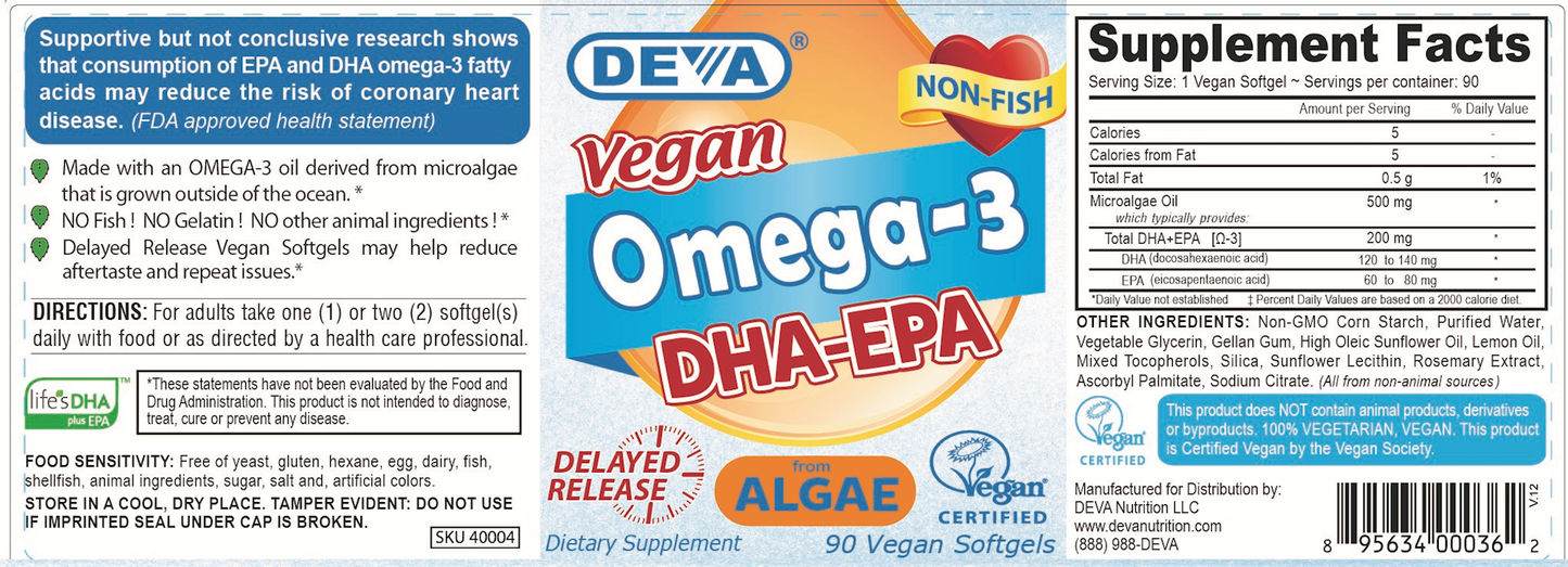 Vegan DHA-EPA (Delayed Release) 90 vcaps