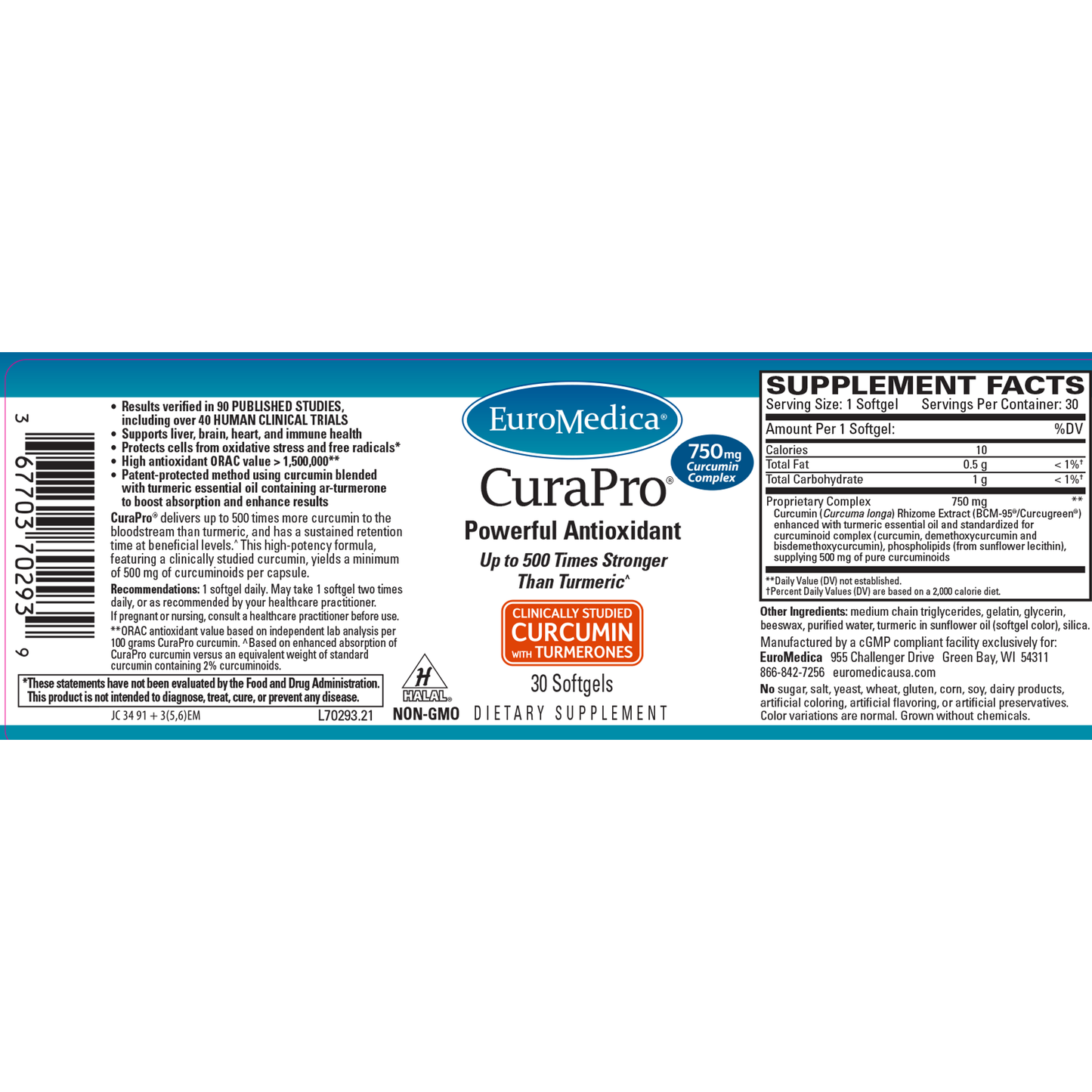 CuraPro 750 mg 30 softgels