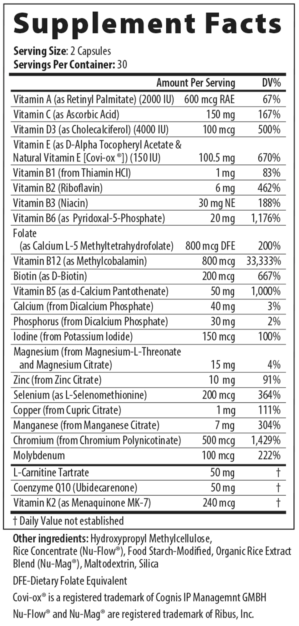 Metabolic Nutrition 60 vegi caps