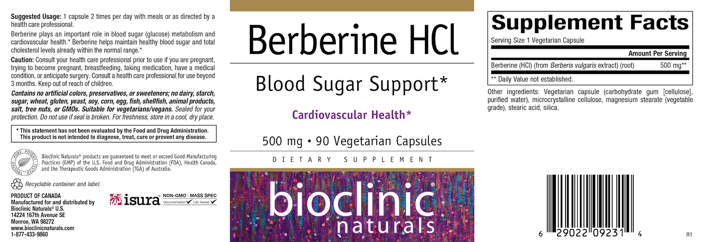 Berberine HCL 90 vegcaps