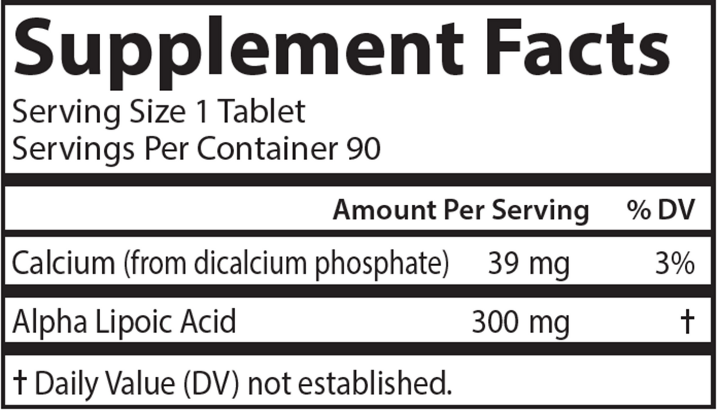 Alpha Lipoic Acid 300 mg 90 tabs