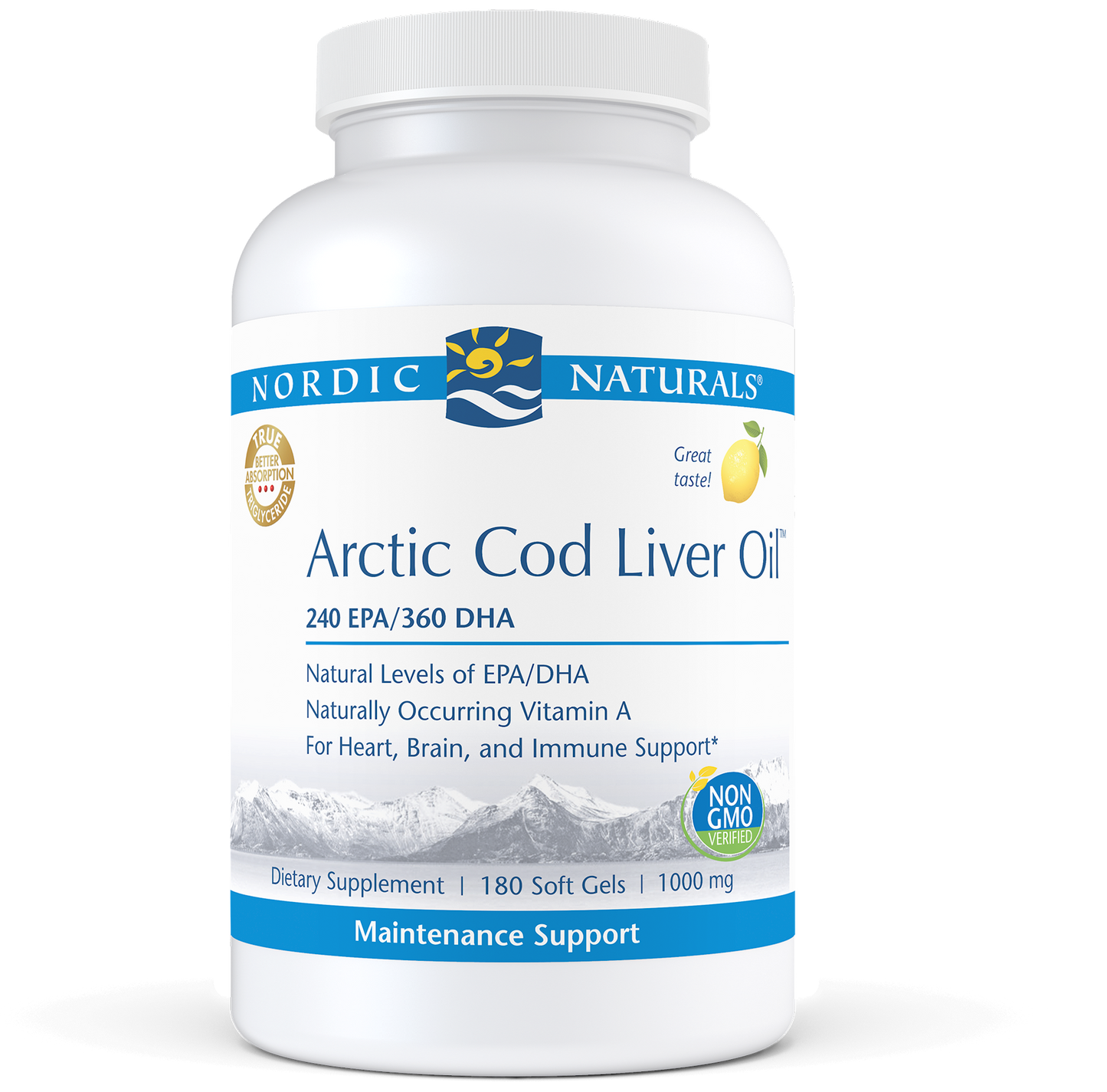 Arctic Cod Liver Oil Lemon 180 gels