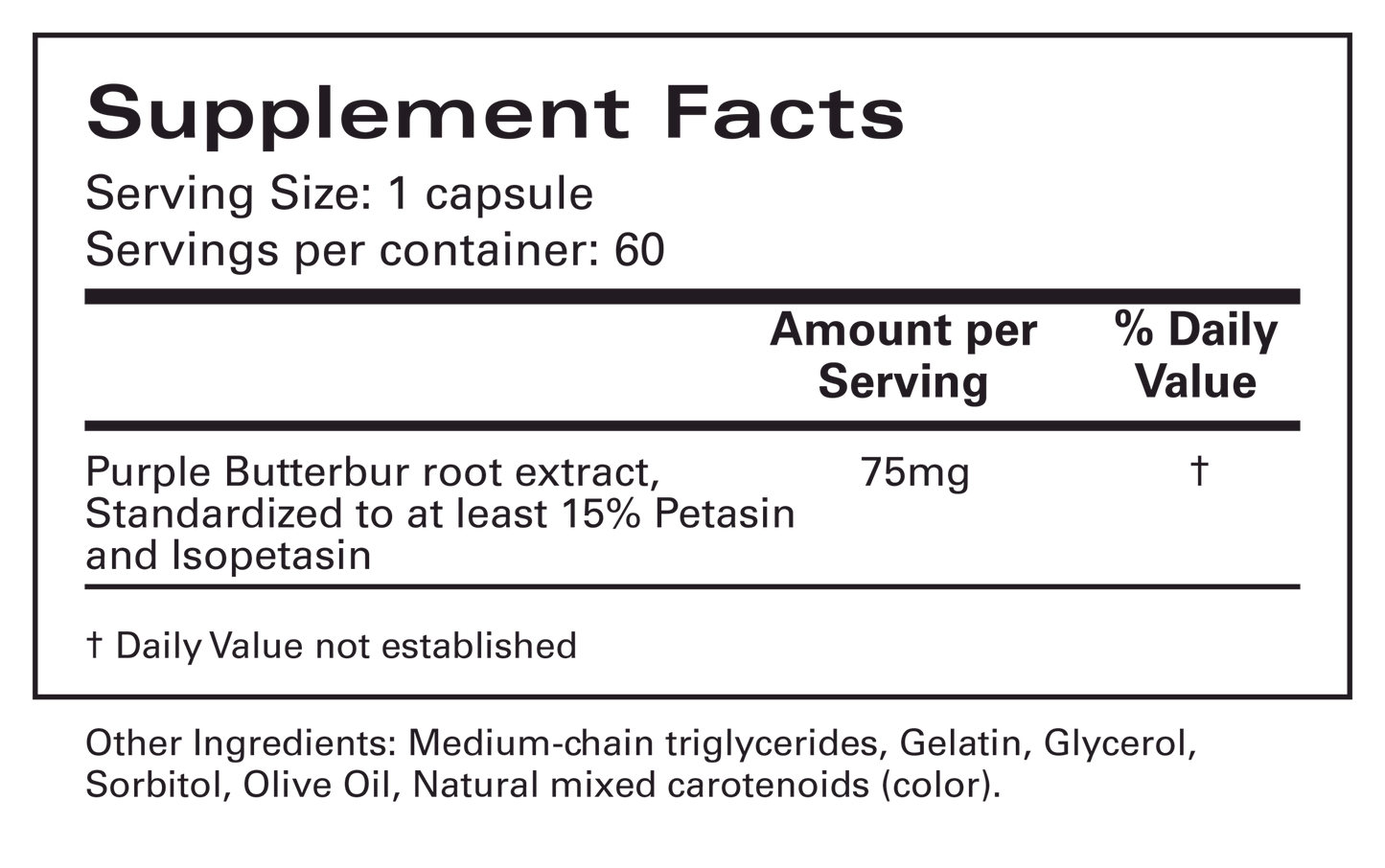 Petadolex 75 mg 60 gels