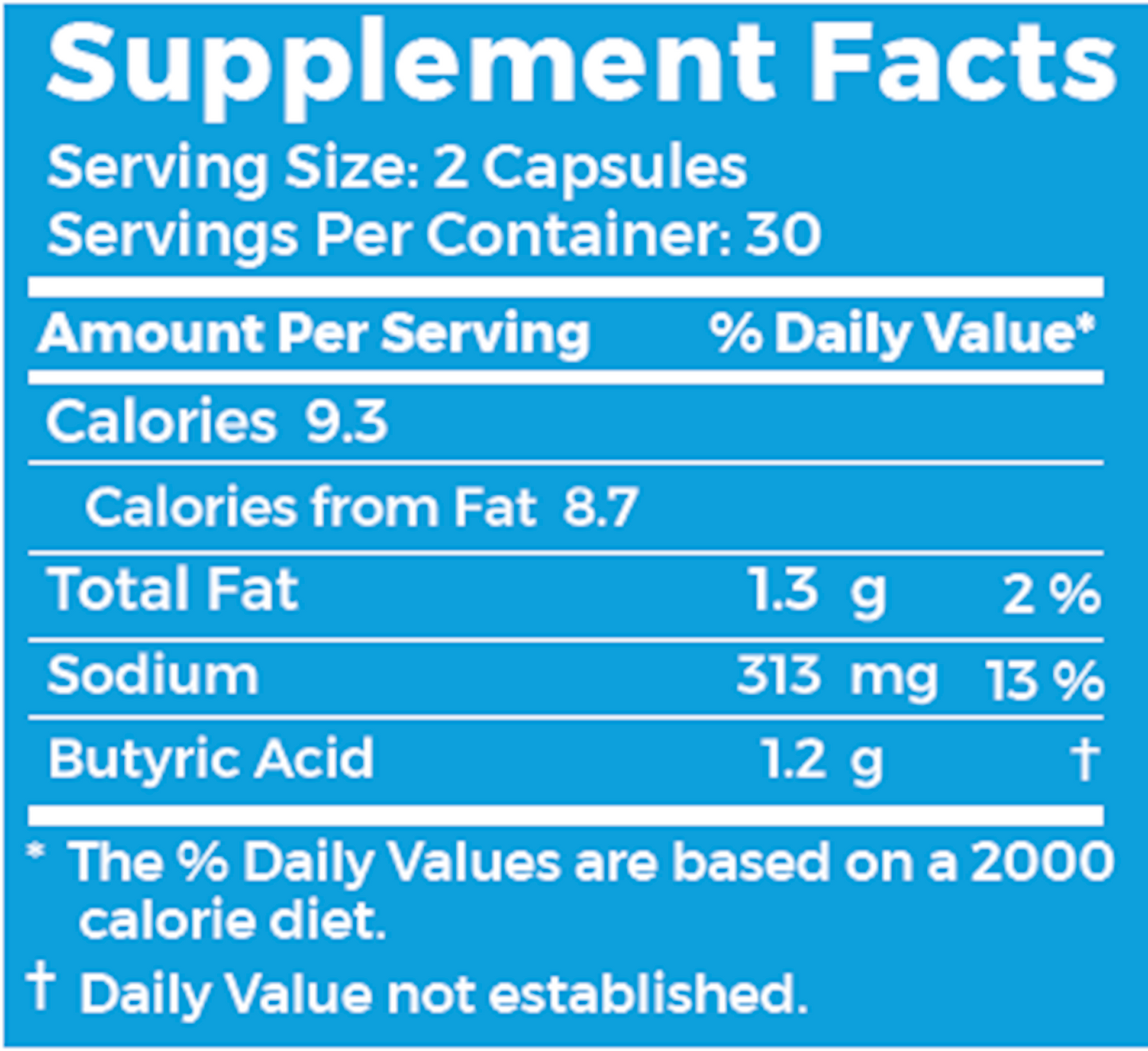 Sodium Butyrate 600 mg 60 vegcaps