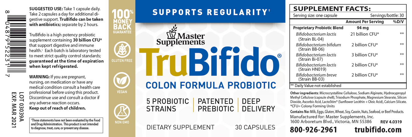 TruBifido Colon Probiotic 30 caps