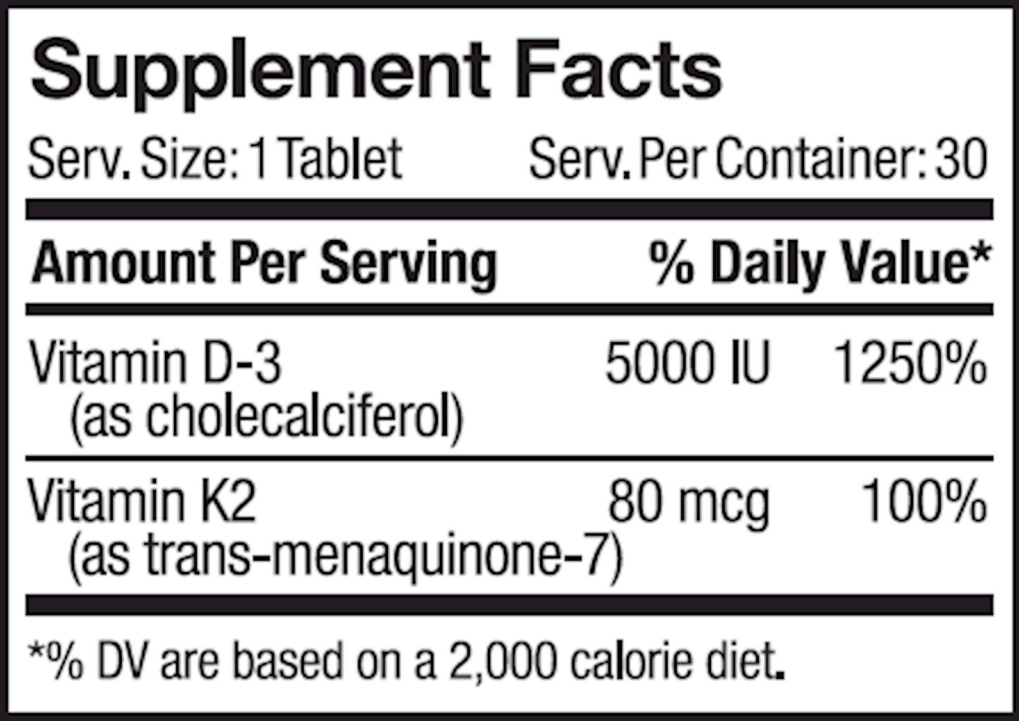 HumanN D3/K2 complex 30 tabs