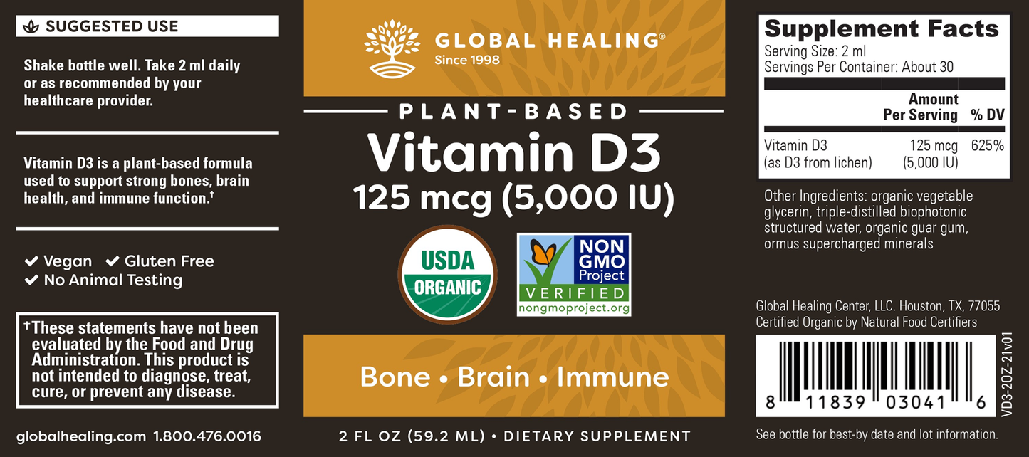 Plant-Based Vitamin D3125 mcg 2 fl oz