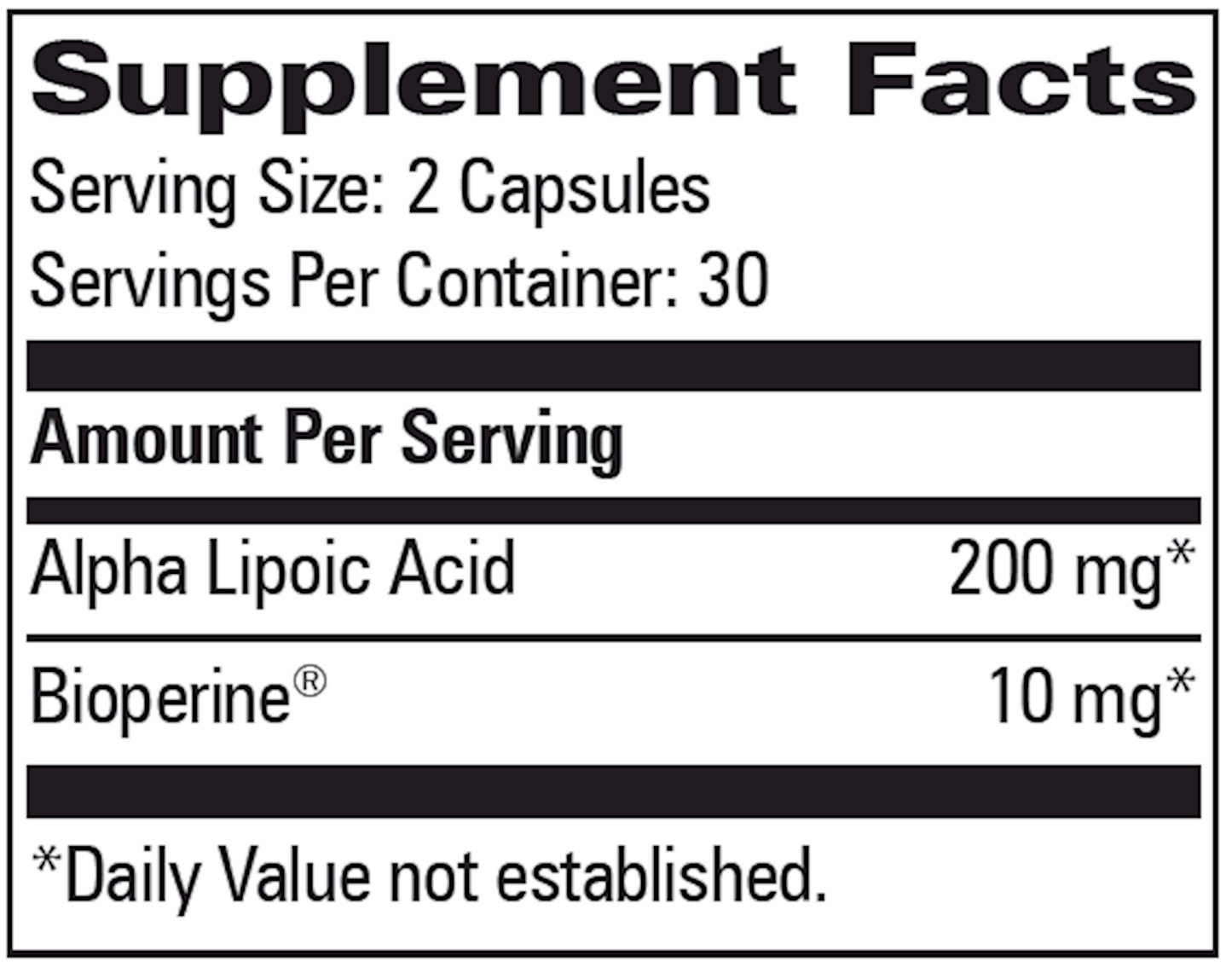 Alpha Lipoic Acid 60 caps