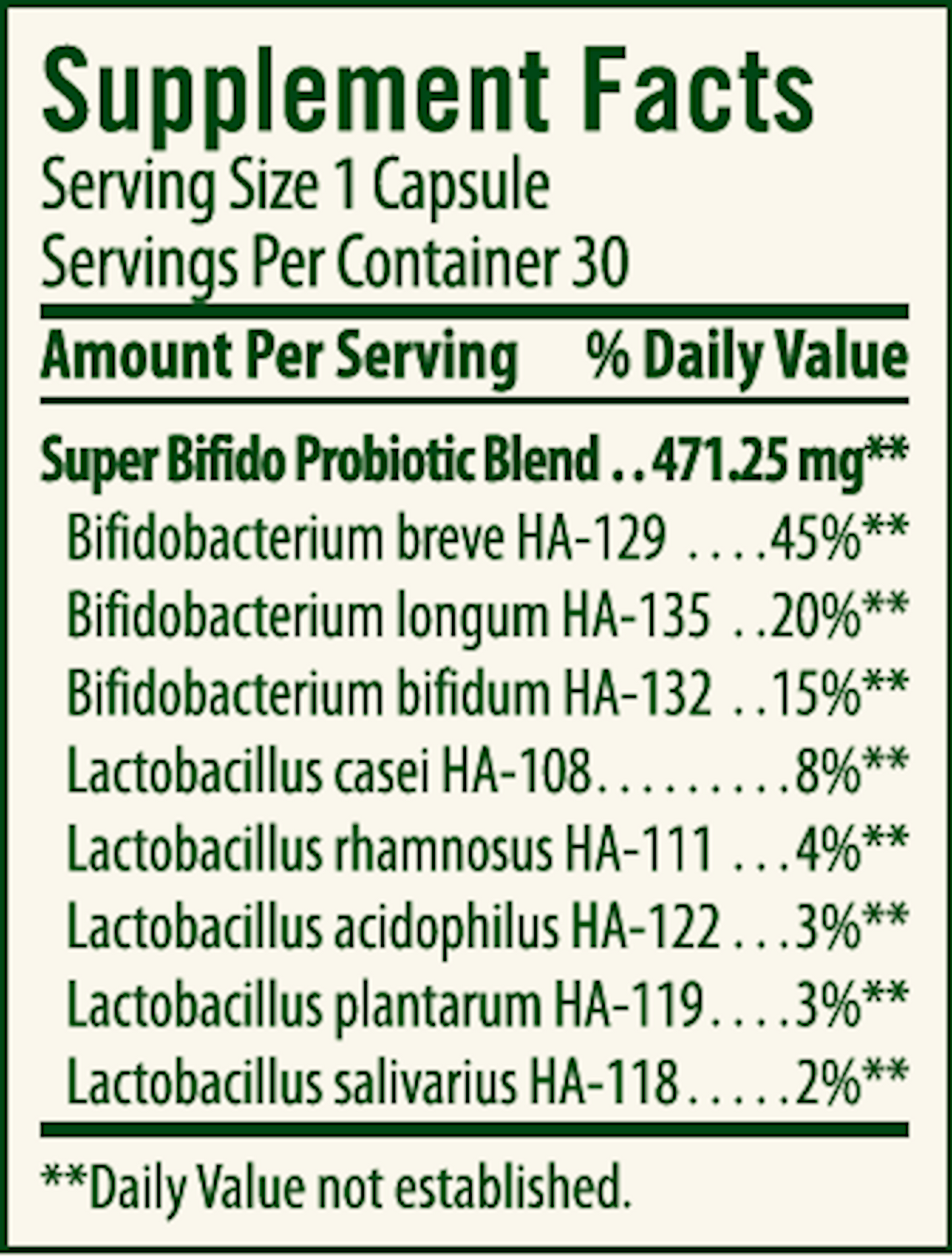 Super Bifido Plus Probiotic 30 caps