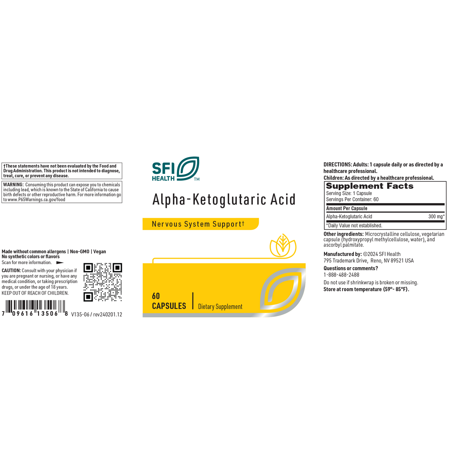 Alpha-Ketoglutaric Acid 300 mg 60 vegcap