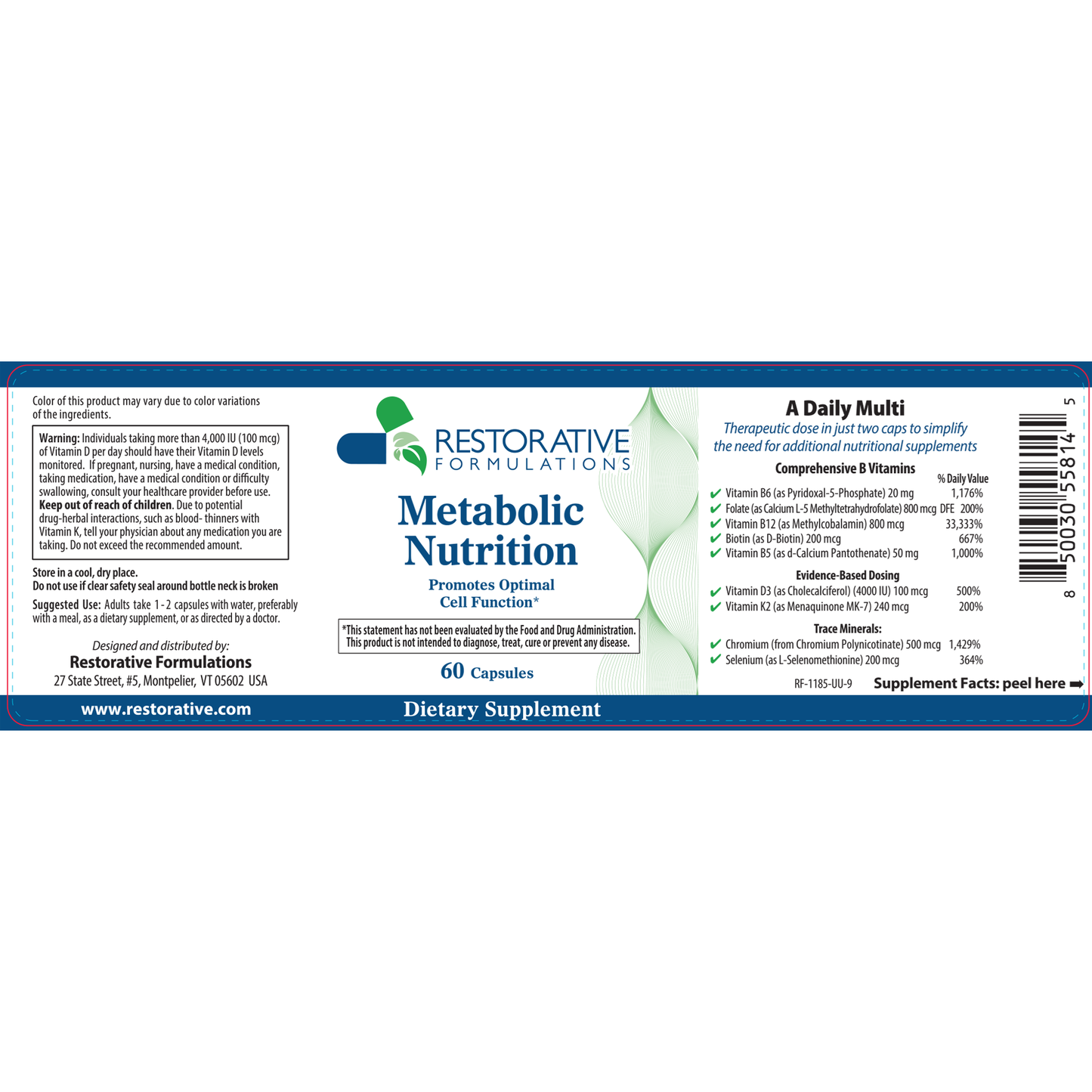 Metabolic Nutrition 60 vegi caps