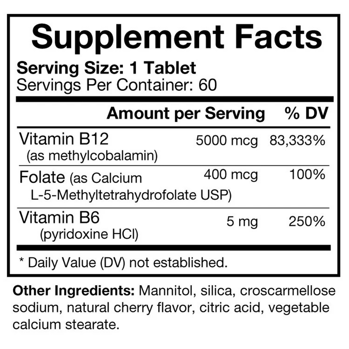 Methyl B12 Plus 5000 mcg 60 tabs