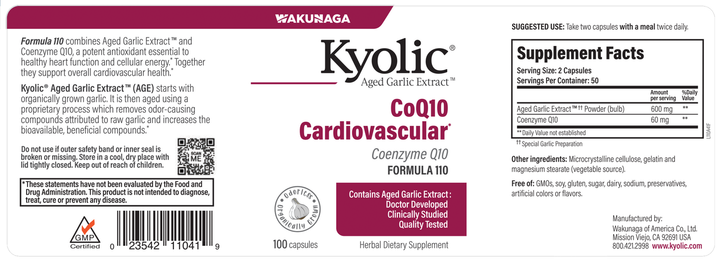 Kyolic Cardio CoQ10 Form 110 100 caps