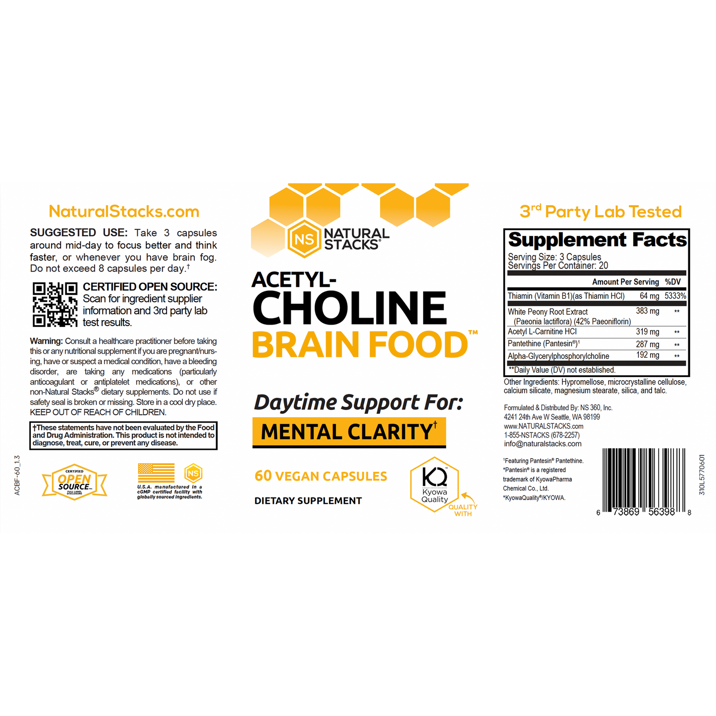 Acetylcholine Brain Food 60c